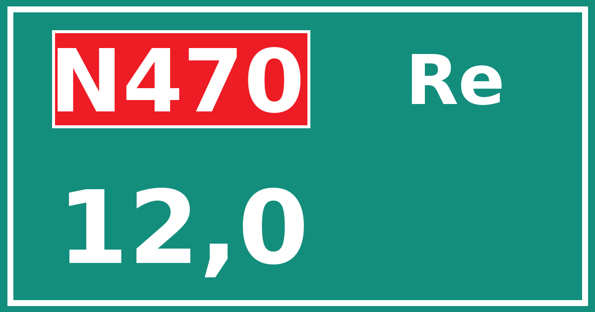 Hectometerbord N470 12,0 zijde Re