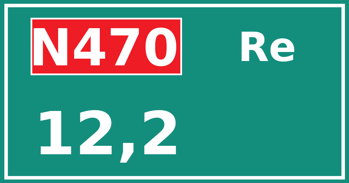 Hectometerbord N470 12,2 zijde Re