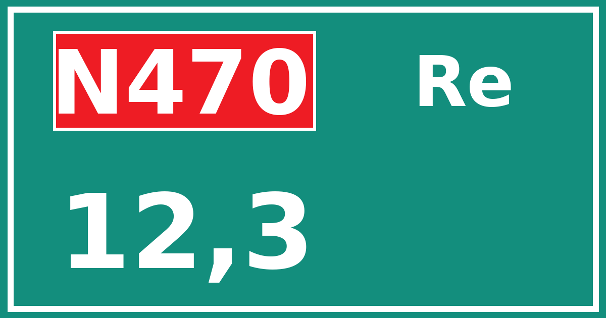 Hectometerbord N470 12,3 zijde Re