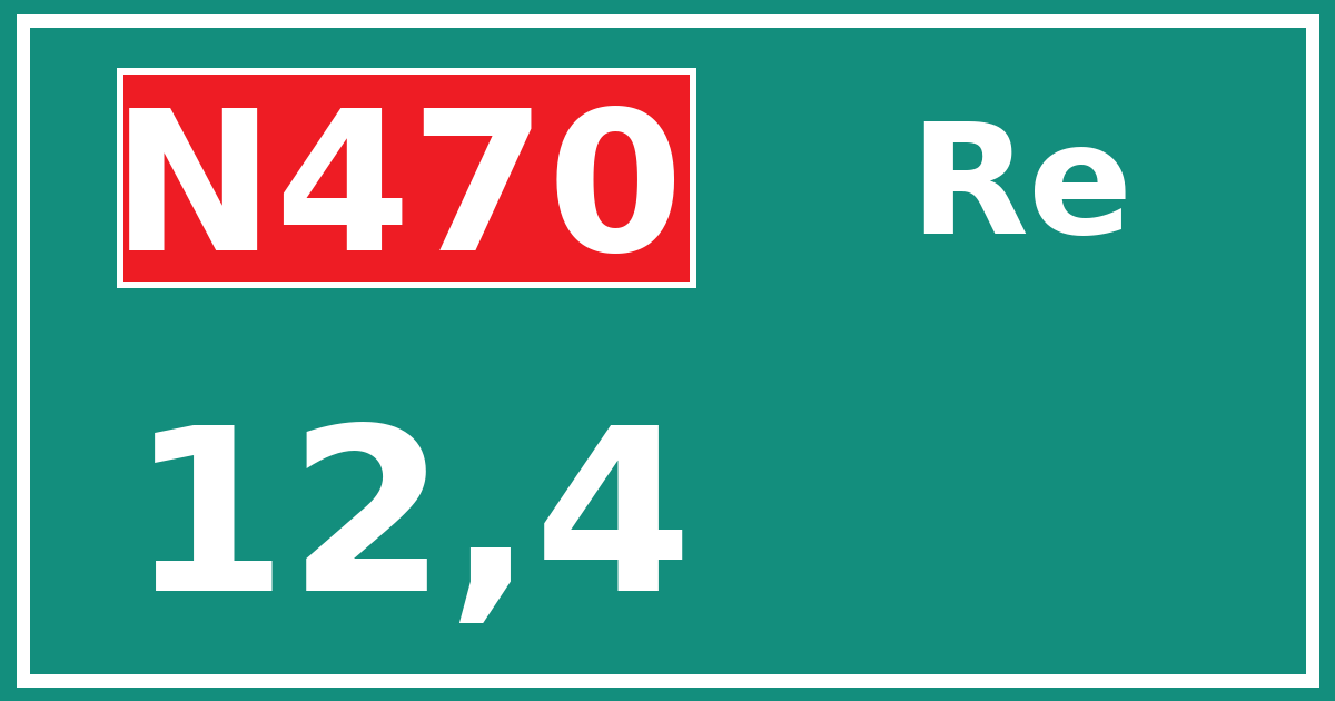 Hectometerbord N470 12,4 zijde Re