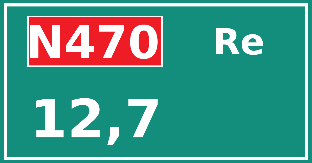 Hectometerbord N470 12,7 zijde Re