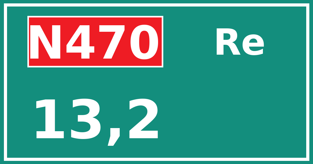 Hectometerbord N470 13,2 zijde Re