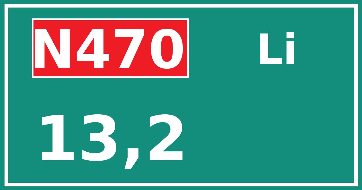 Hectometerbord N470 13,2 zijde Li