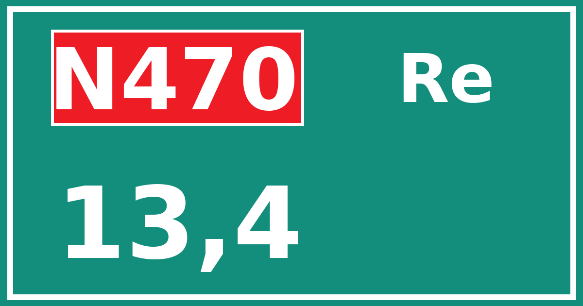 Hectometerbord N470 13,4 zijde Re