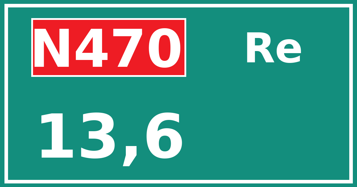 Hectometerbord N470 13,6 zijde Re