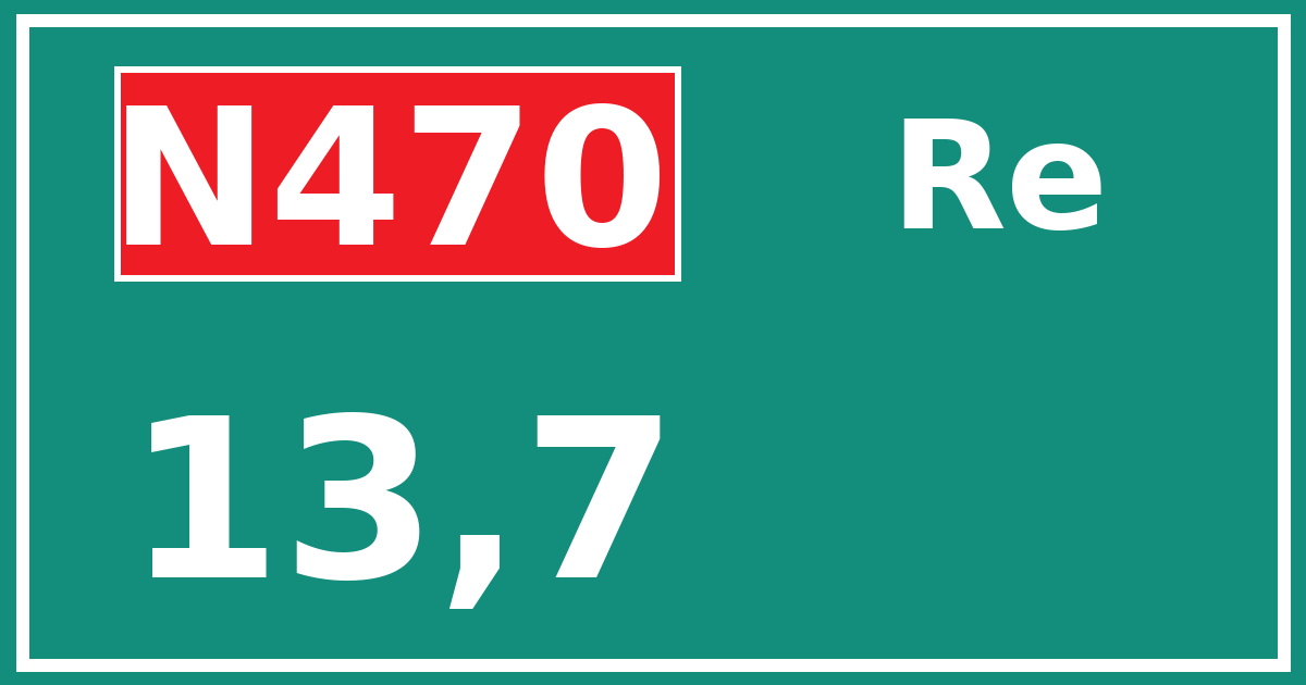 Hectometerbord N470 13,7 zijde Re