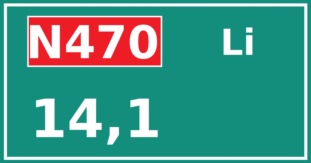 Hectometerbord N470 14,1 zijde Li