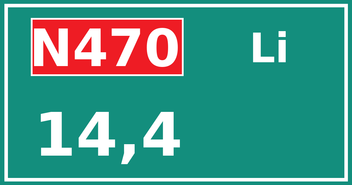 Hectometerbord N470 14,4 zijde Li