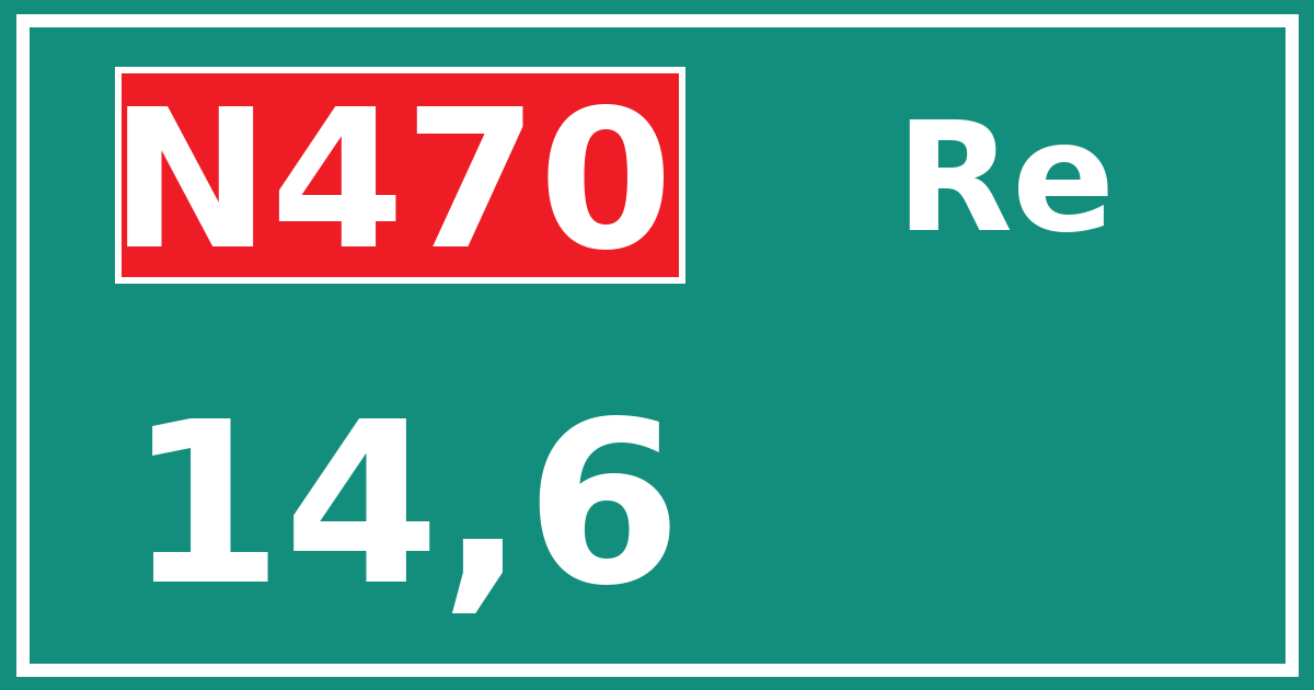 Hectometerbord N470 14,6 zijde Re