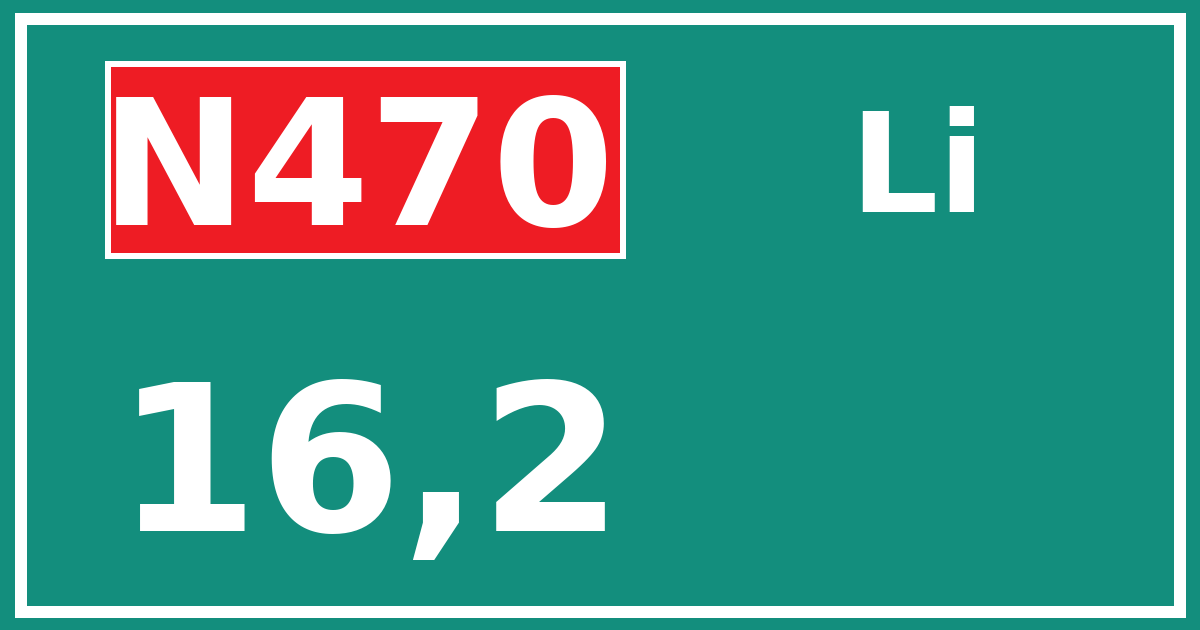 Hectometerbord N470 16,2 zijde Li