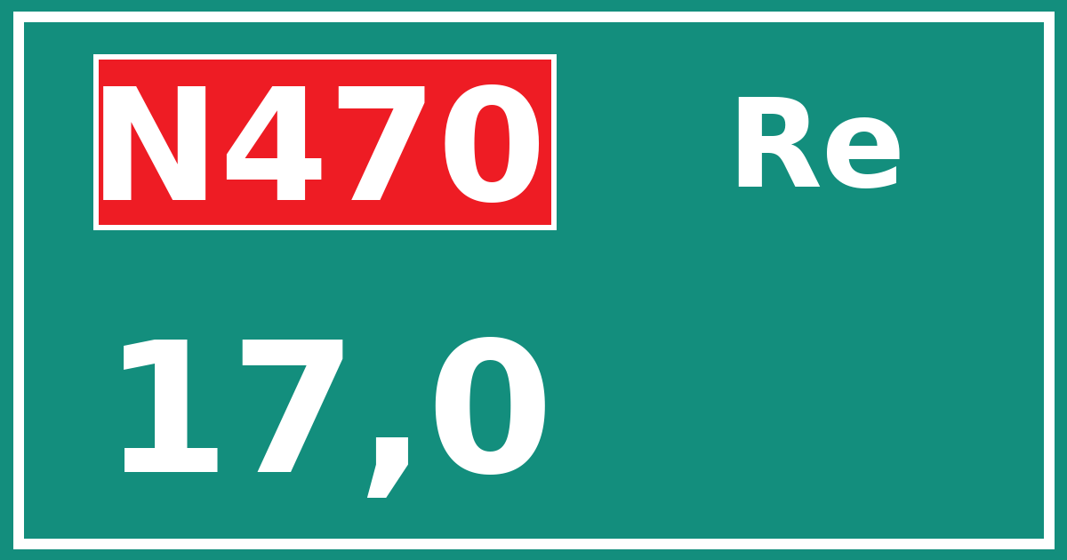 Hectometerbord N470 17,0 zijde Re