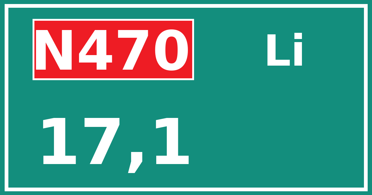 Hectometerbord N470 17,1 zijde Li