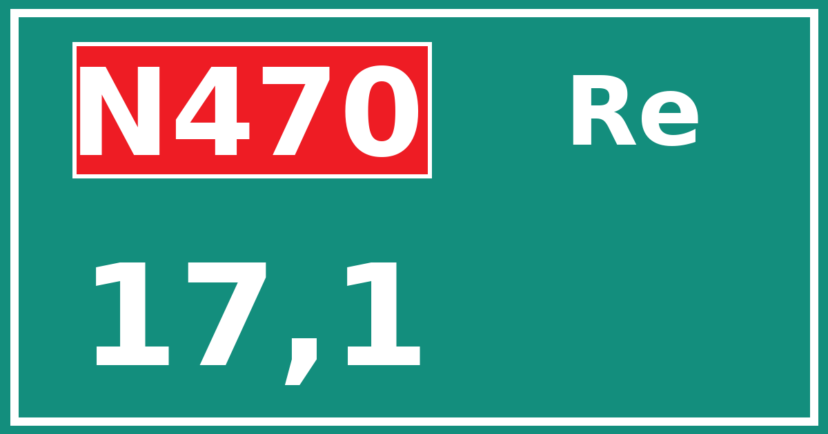 Hectometerbord N470 17,1 zijde Re