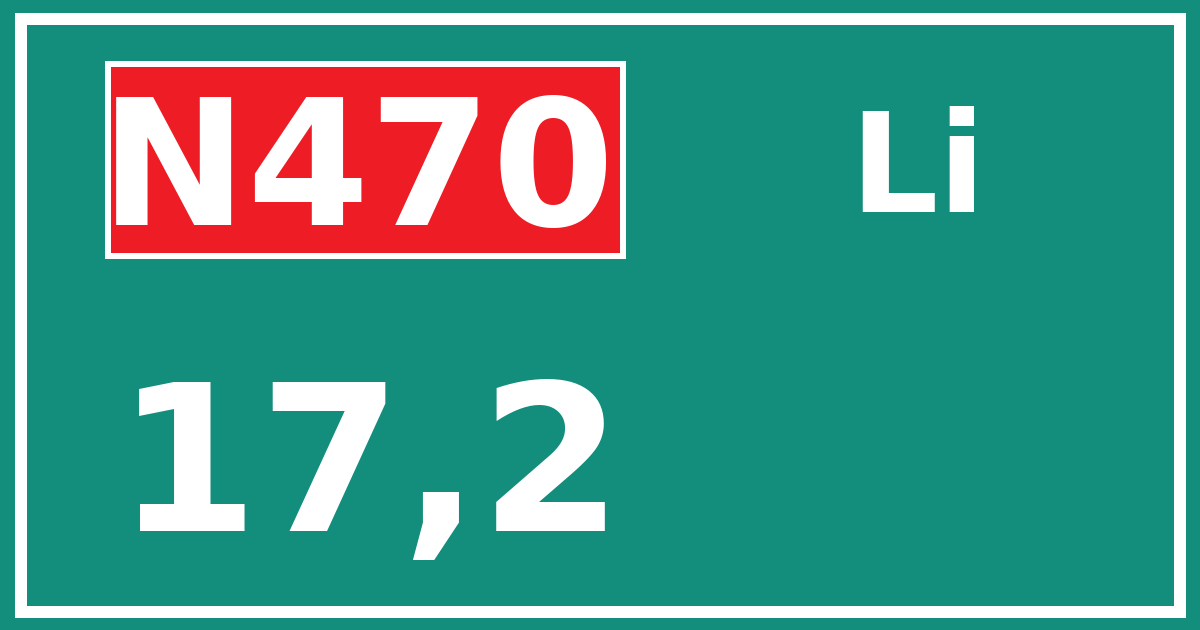 Hectometerbord N470 17,2 zijde Li