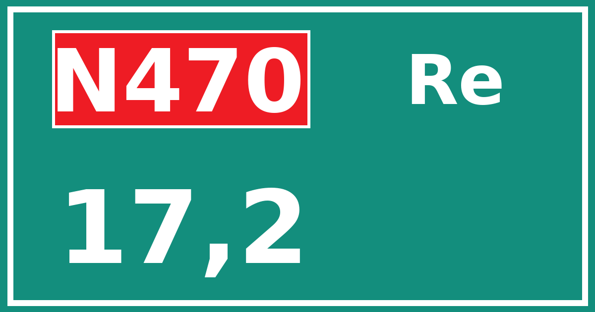 Hectometerbord N470 17,2 zijde Re