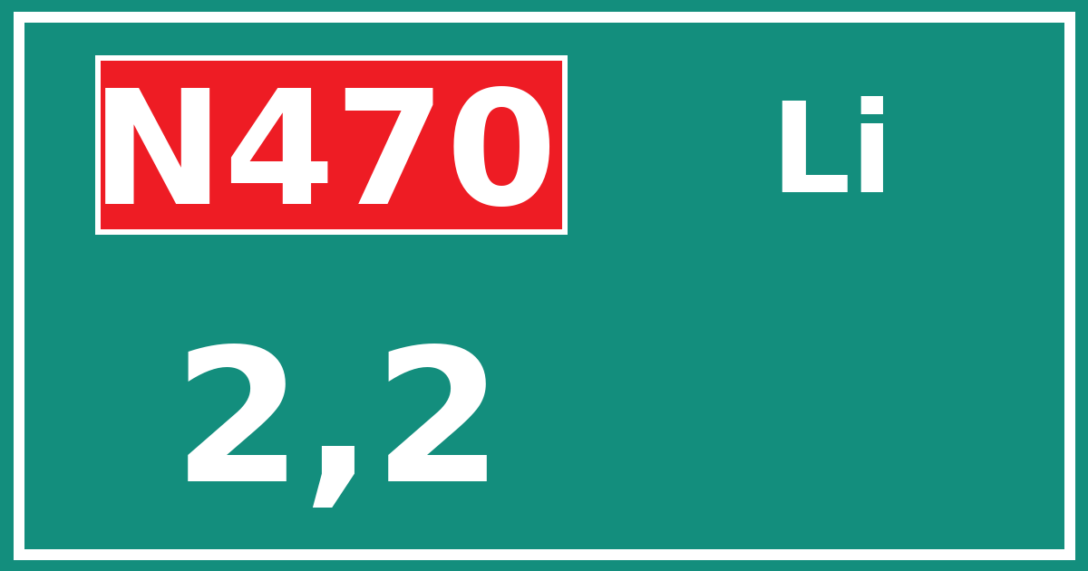 Hectometerbord N470 2,2 zijde Li