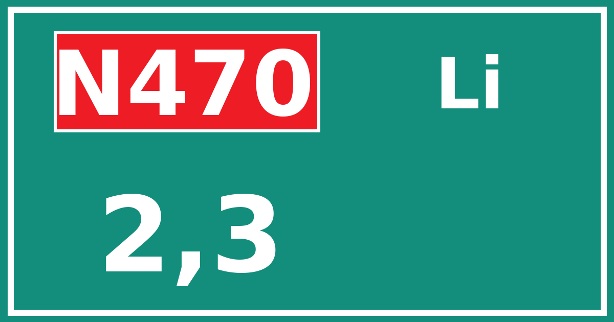 Hectometerbord N470 2,3 zijde Li