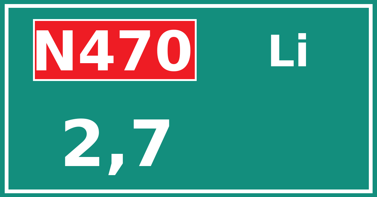 Hectometerbord N470 2,7 zijde Li