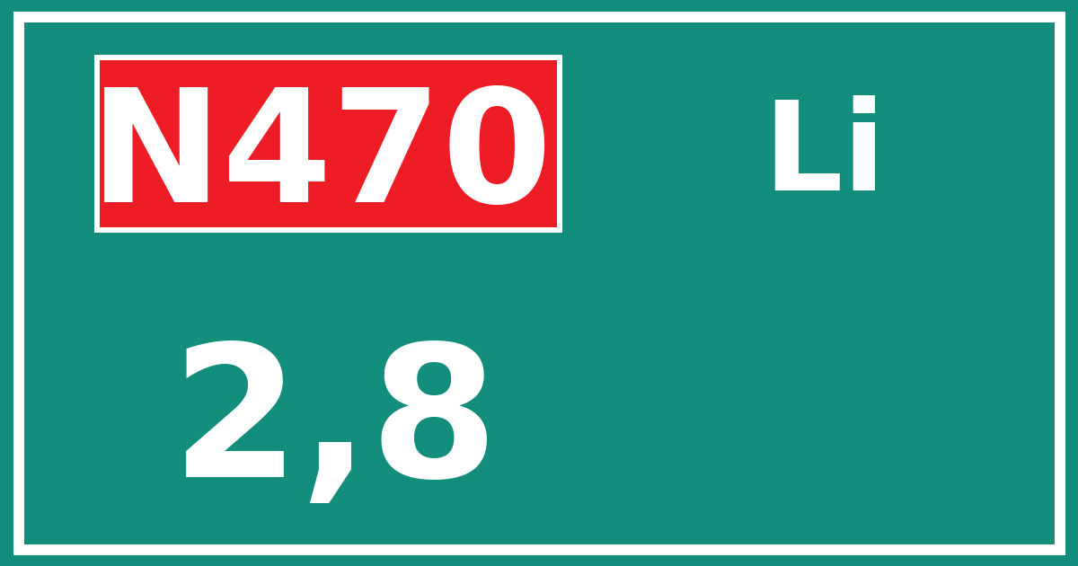 Hectometerbord N470 2,8 zijde Li