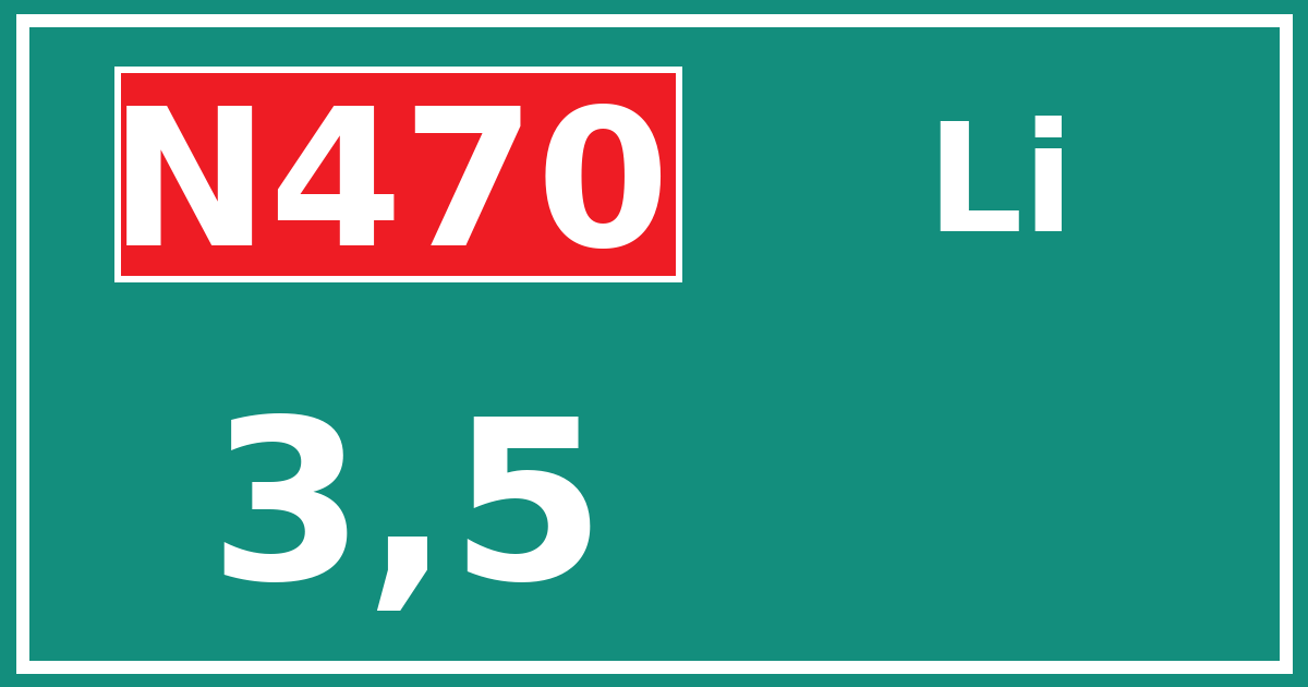 Hectometerbord N470 3,5 zijde Li