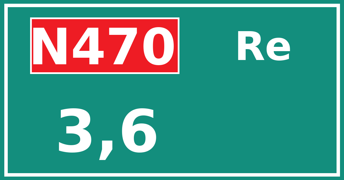 Hectometerbord N470 3,6 zijde Re