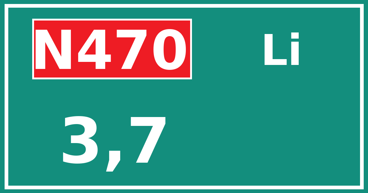 Hectometerbord N470 3,7 zijde Li