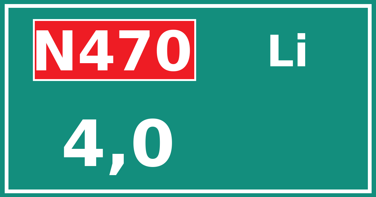 Hectometerbord N470 4,0 zijde Li
