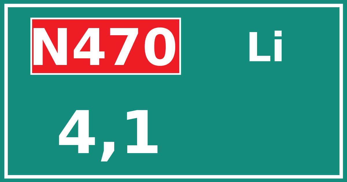 Hectometerbord N470 4,1 zijde Li