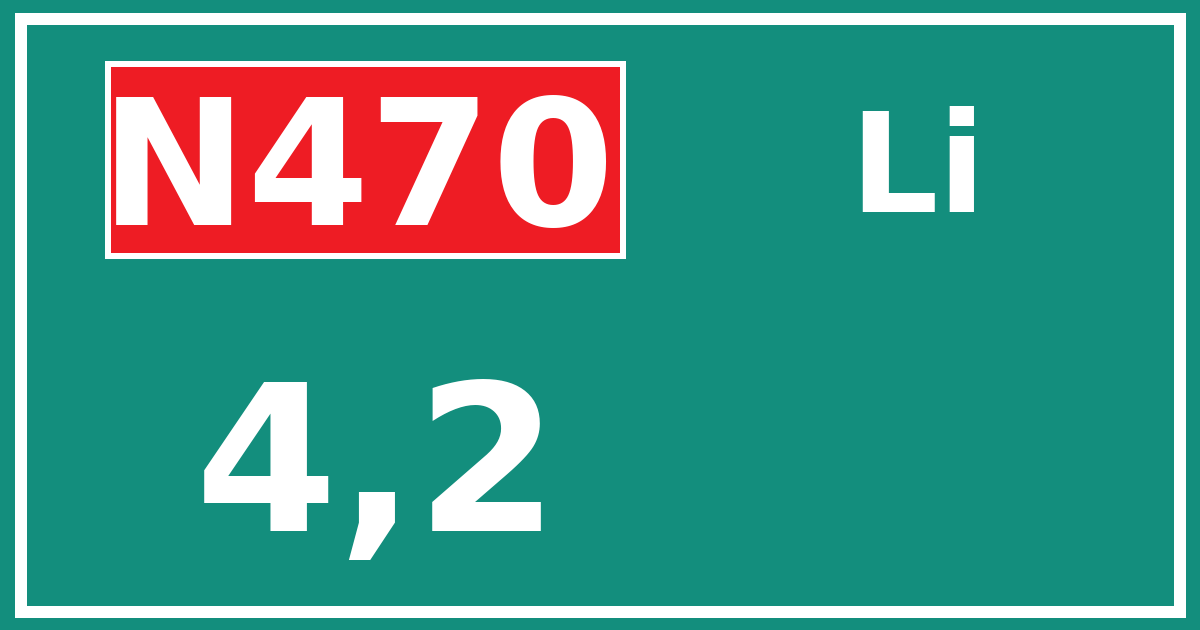 Hectometerbord N470 4,2 zijde Li