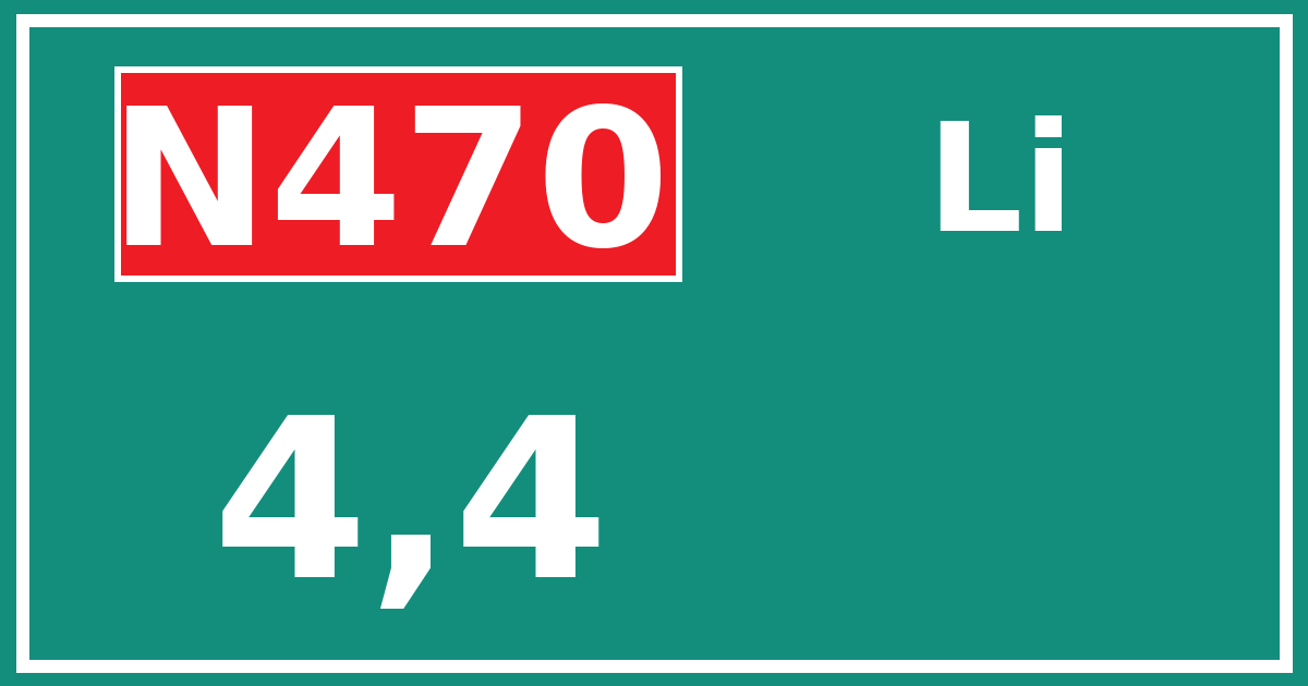 Hectometerbord N470 4,4 zijde Li