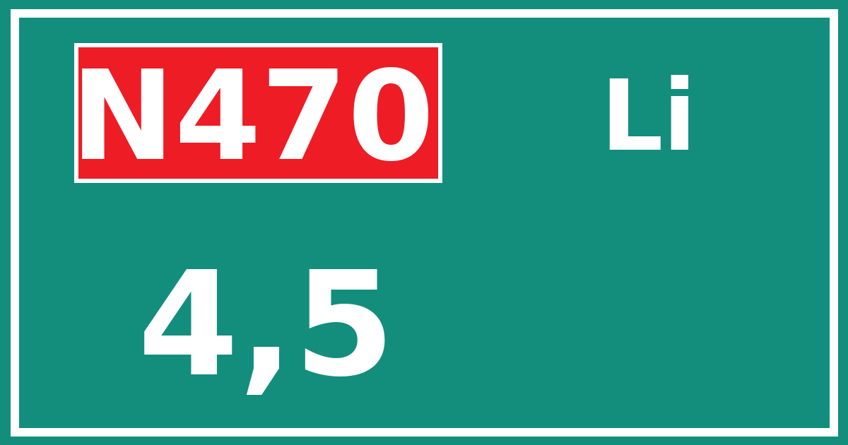 Hectometerbord N470 4,5 zijde Li