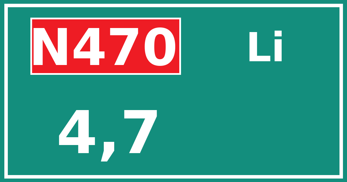 Hectometerbord N470 4,7 zijde Li