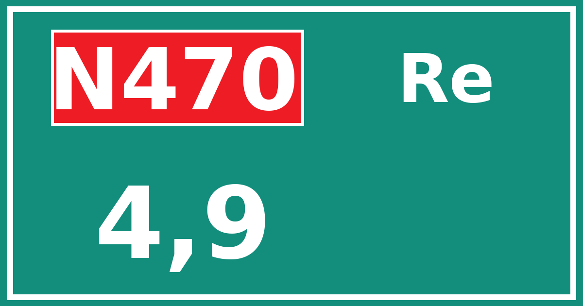 Hectometerbord N470 4,9 zijde Re