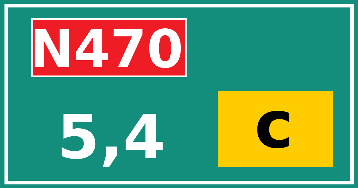 Hectometerbord N470 5,4 letter c