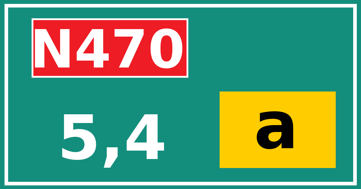 Hectometerbord N470 5,4 letter a