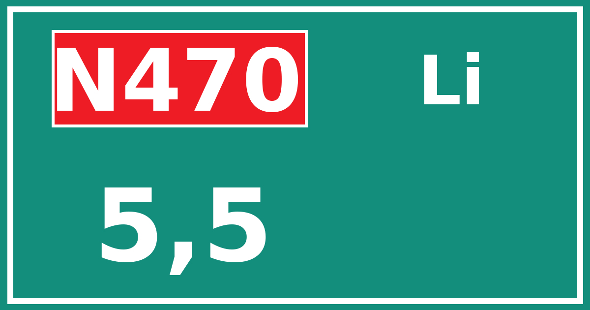 Hectometerbord N470 5,5 zijde Li