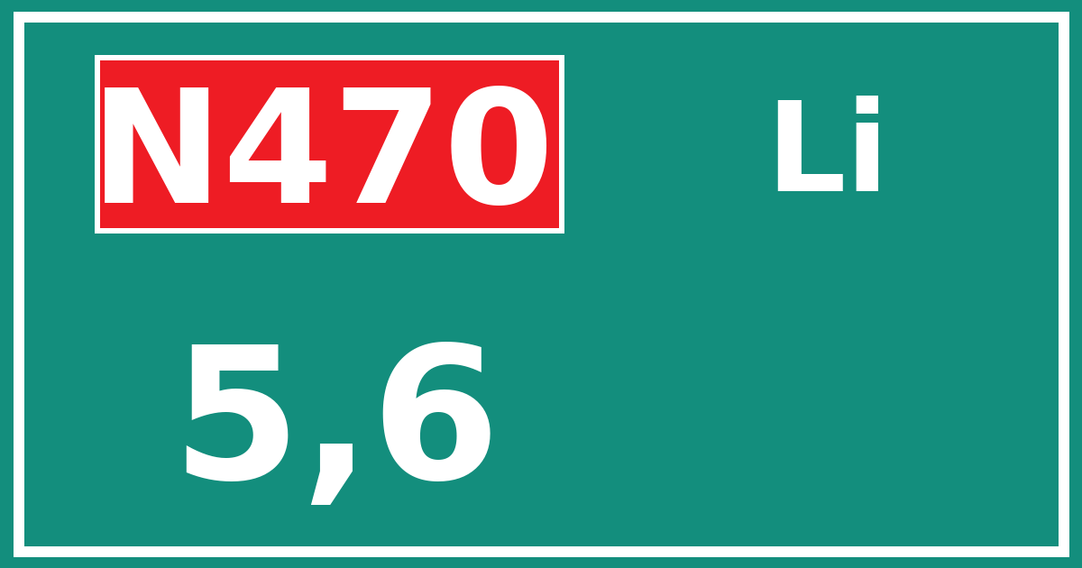 Hectometerbord N470 5,6 zijde Li