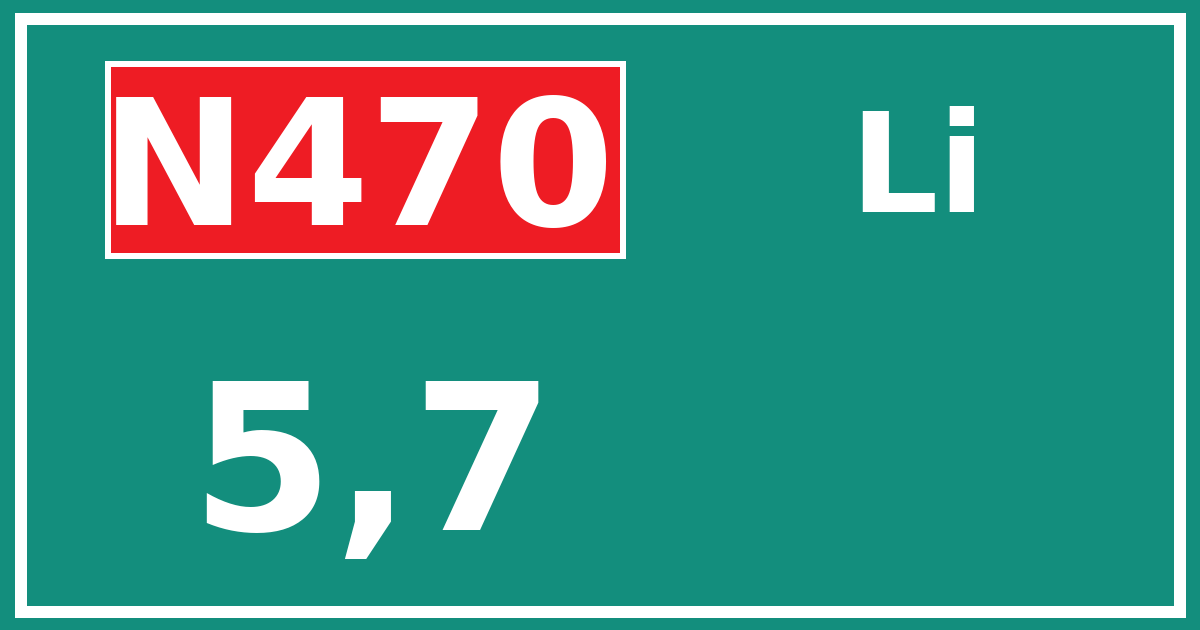 Hectometerbord N470 5,7 zijde Li
