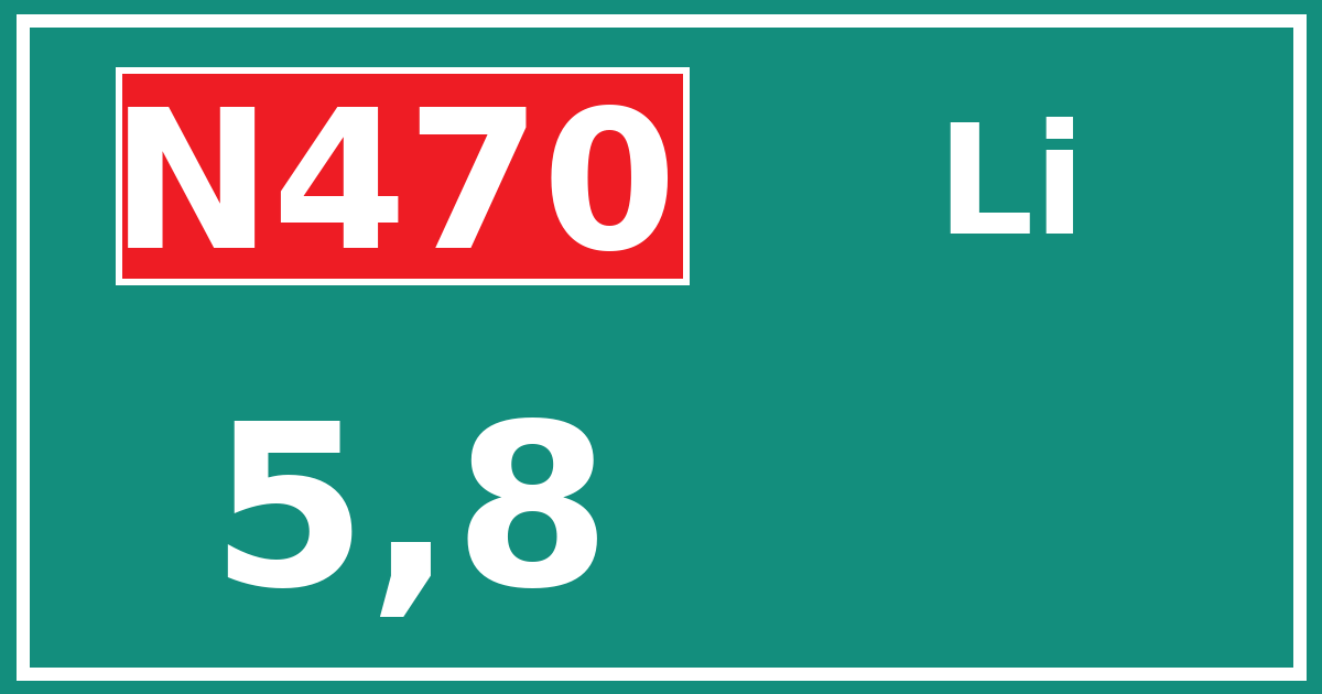 Hectometerbord N470 5,8 zijde Li