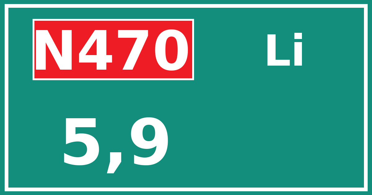 Hectometerbord N470 5,9 zijde Li