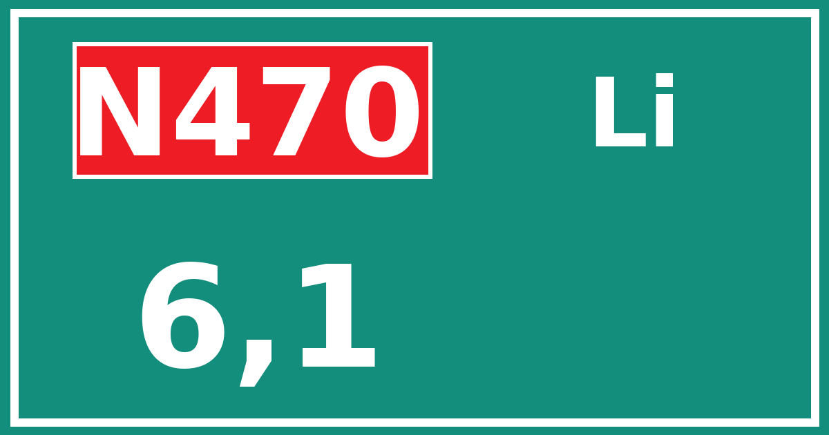 Hectometerbord N470 6,1 zijde Li