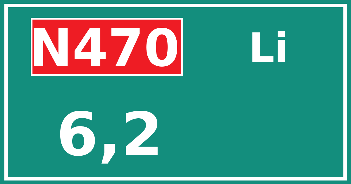 Hectometerbord N470 6,2 zijde Li