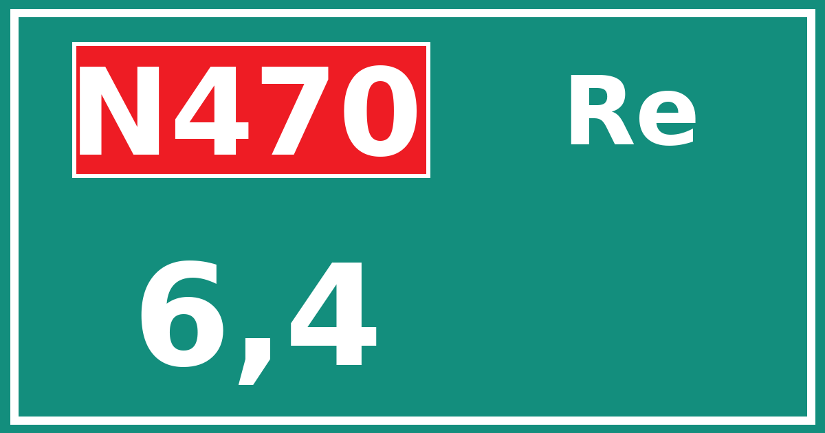Hectometerbord N470 6,4 zijde Re