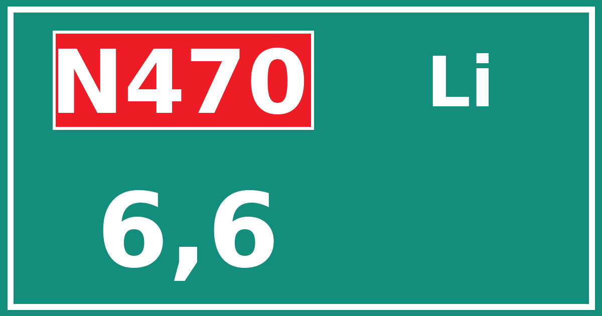 Hectometerbord N470 6,6 zijde Li