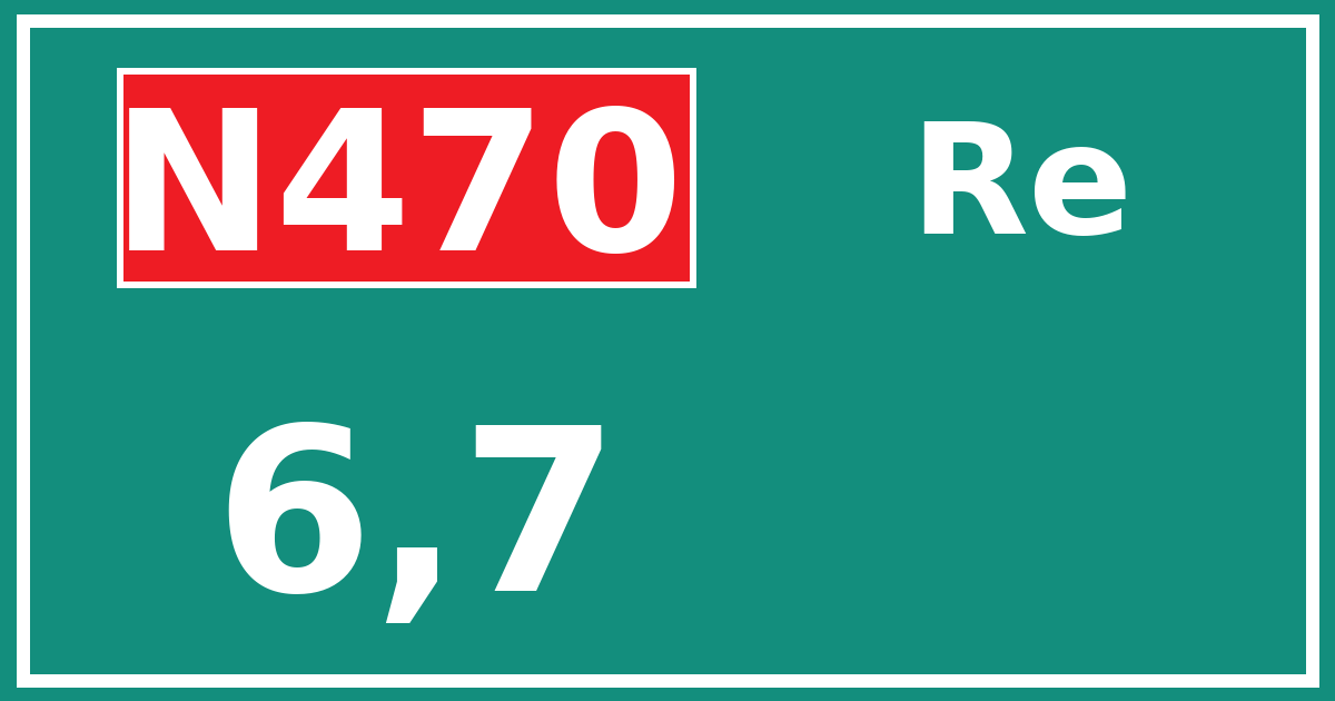 Hectometerbord N470 6,7 zijde Re