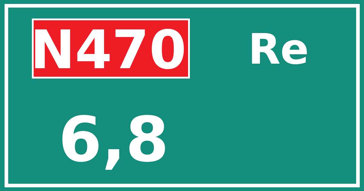 Hectometerbord N470 6,8 zijde Re