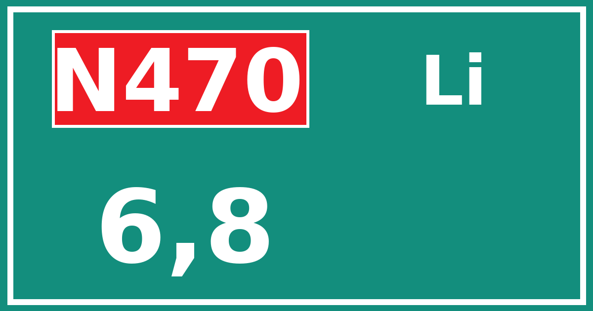 Hectometerbord N470 6,8 zijde Li