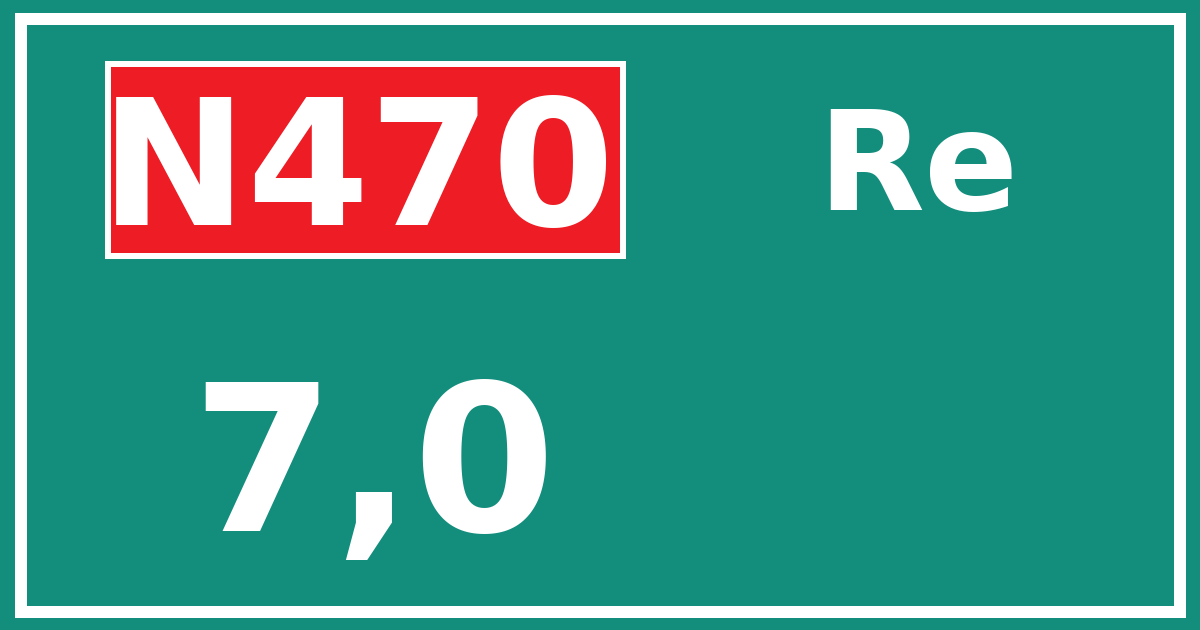 Hectometerbord N470 7,0 zijde Re