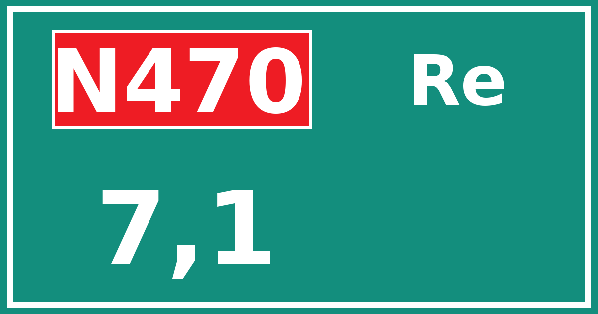 Hectometerbord N470 7,1 zijde Re