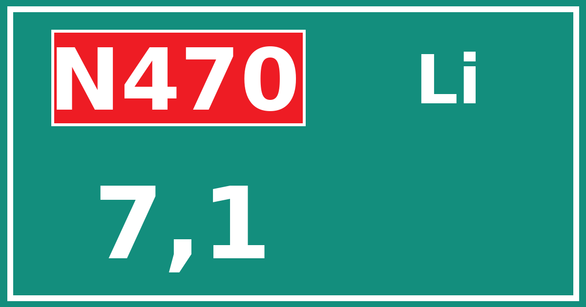 Hectometerbord N470 7,1 zijde Li